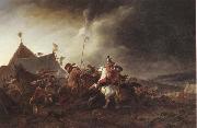 Philips Wouwerman A Detachment of cavalry attacking a camp Spain oil painting artist